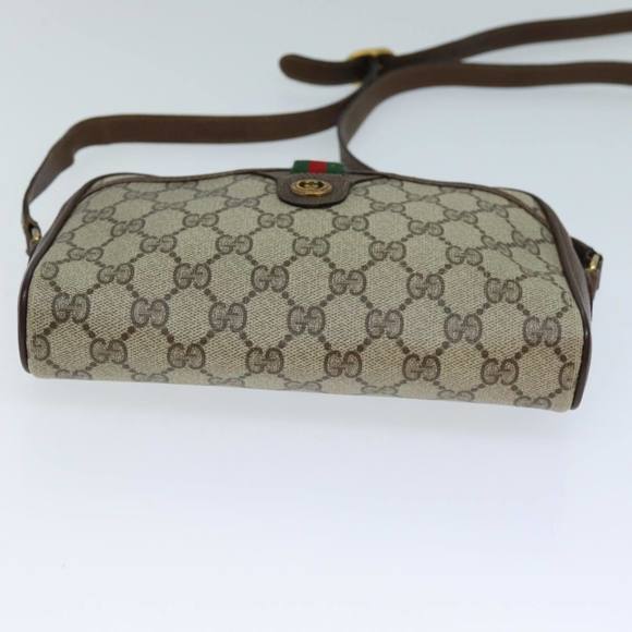 GUCCI GG Supreme Web Sherry Line Shoulder Bag Beige Green 116 02 089 Auth 73003 - Picture 5 of 16